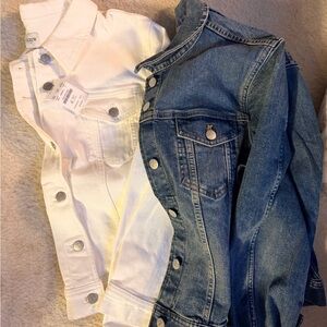 SET OF 2 J. Crew Denim Jackets!! 1 white and 1 Jean. Size L